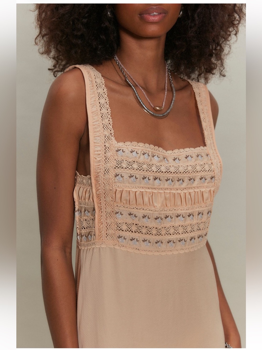 NWT Ever After Midi Slip Dress in Tender Peach - Picture 2 of 14
